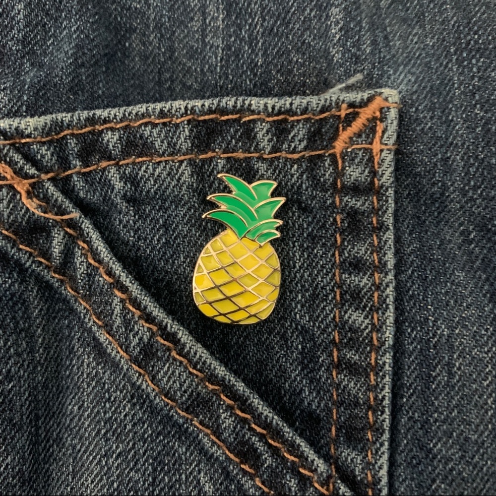 Silver Pineapple Enamel Pin